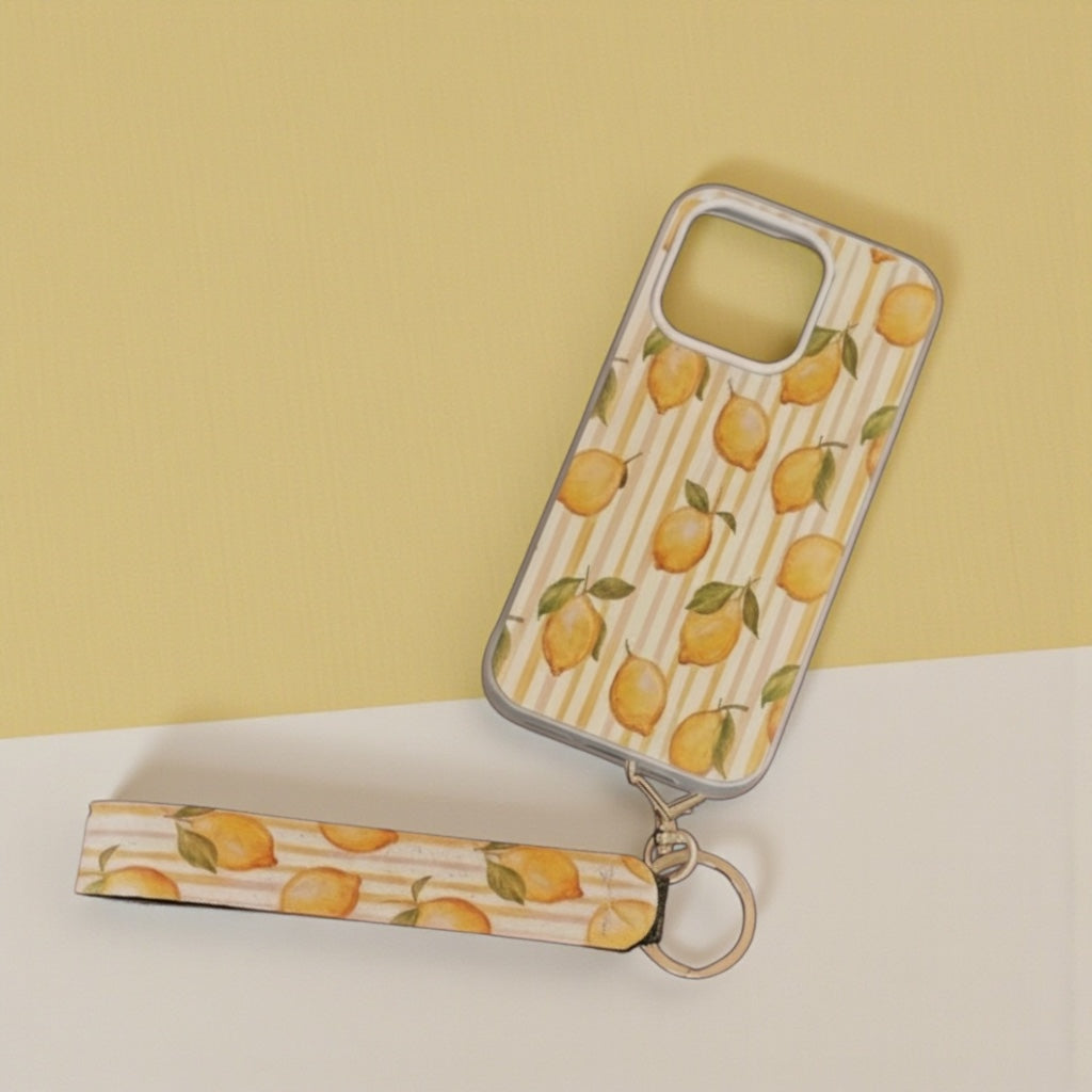 Lemon Phone Case with Wrist Chain - Summer Fruit Accessory for All Models