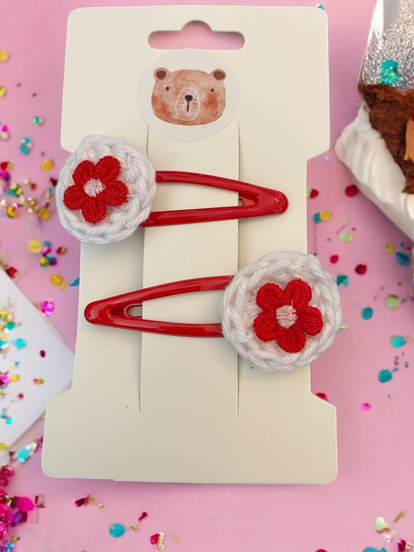 set of two glitter bunny hair clips