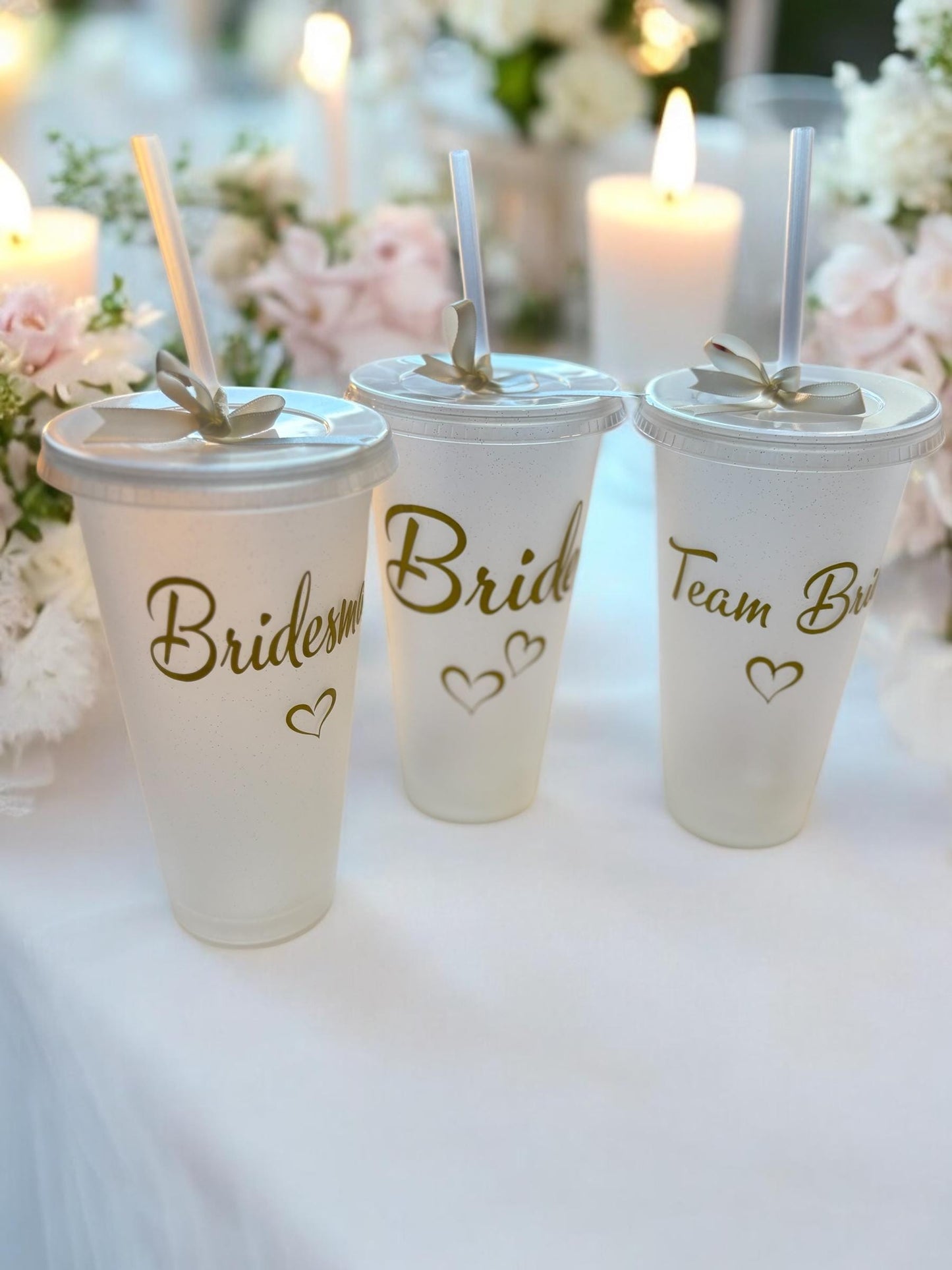 Personalised Cold Cup tumbler for Bridal party, Bridesmaid, Maid of Honour, Flower girl, Bride gifts, Hen Party cups and Wedding
