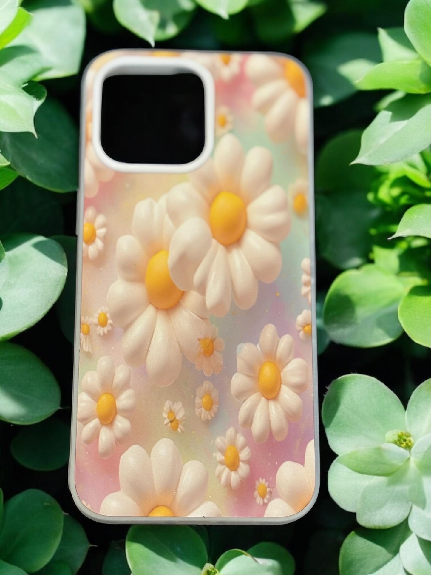 3D Daisy Phone Case - Pastel Floral Protective Cover for All Models