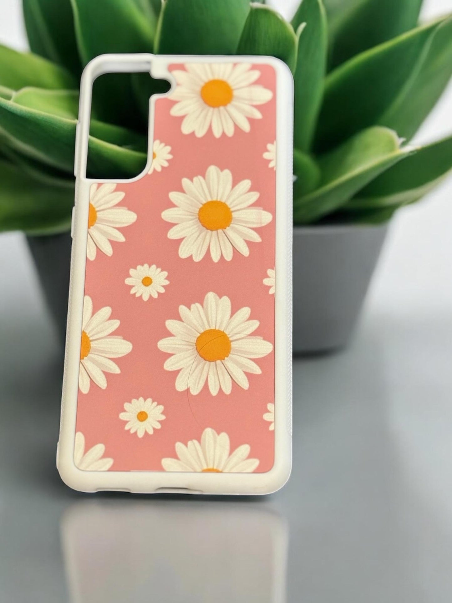Pink Daisy Phone Case - Pastel Floral Protective Cover for All Models