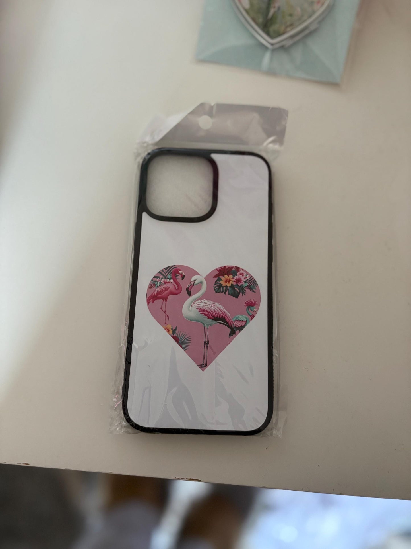Flamingo Heart Phone Case - Protective Cover for All Models