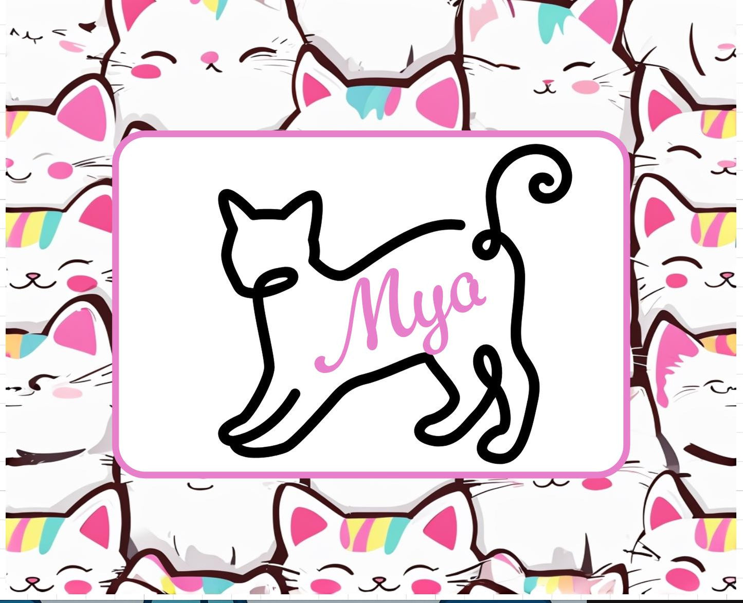 Personalised Pink Cat Backpack - Custom Name Kids School Bag