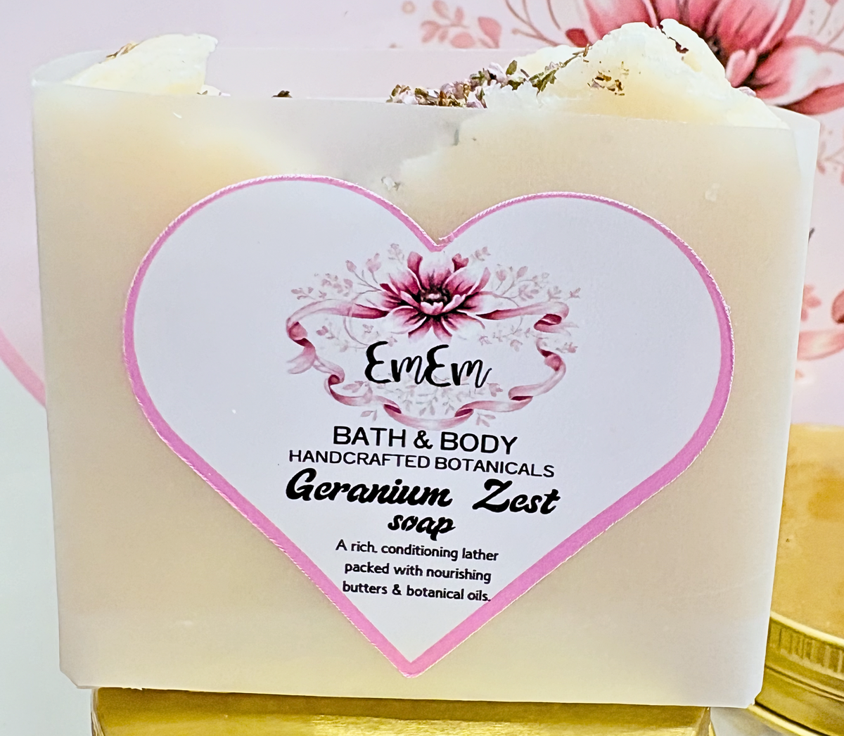 Botanical Geranium & Lemon Soap | Handmade Natural Soap with Essential Oils