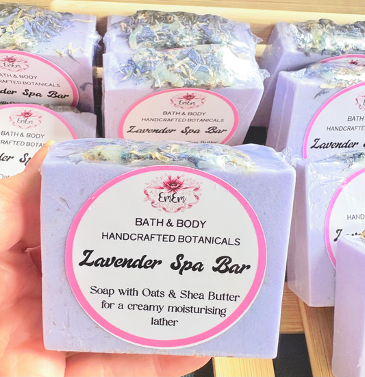 Lavender Spa Bar | Handmade Soap with Lemon, Shea Butter & Oats | 100g
