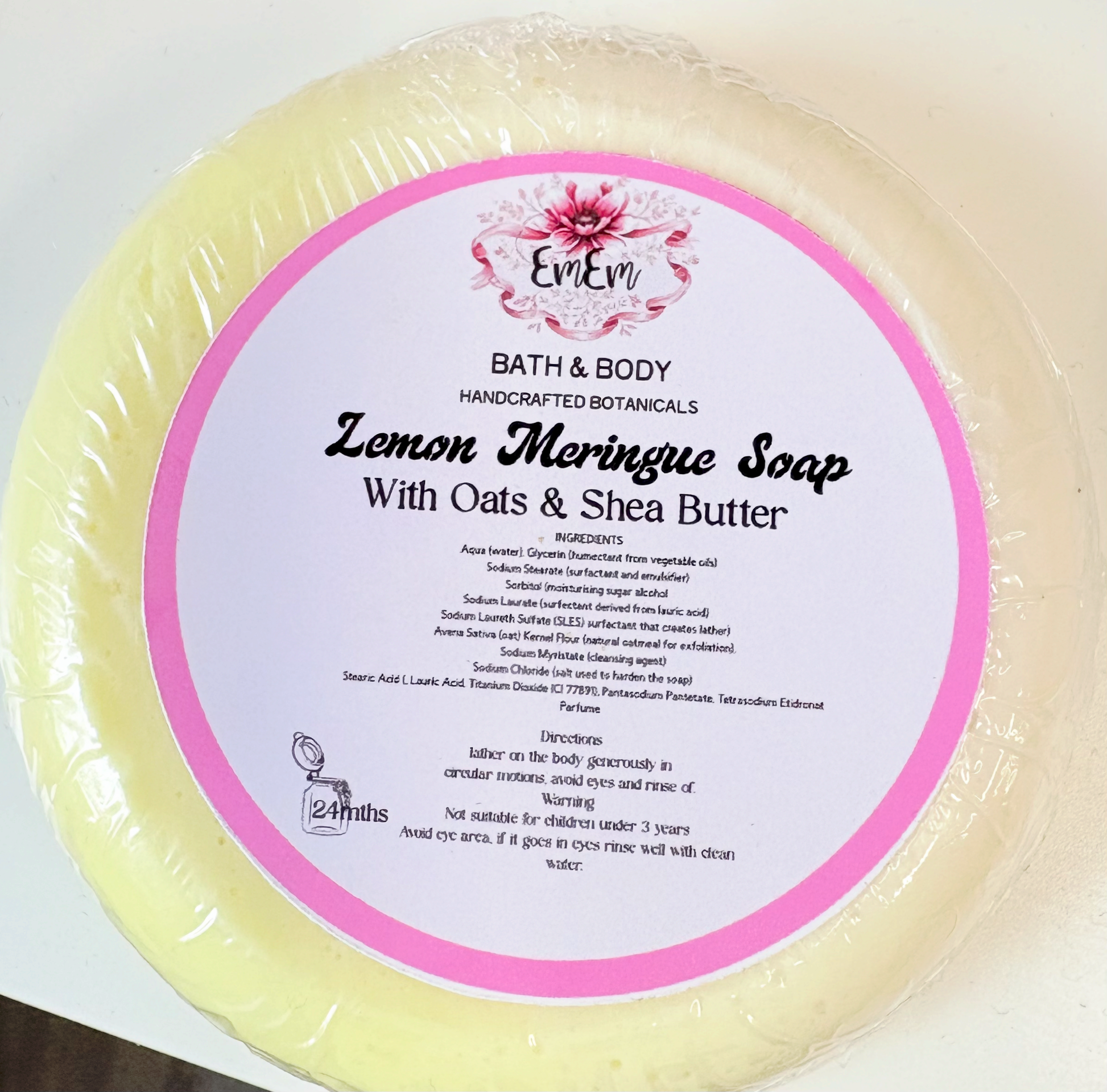 Lemon Meringue Handmade Soap Bar | Shea Butter & Oats