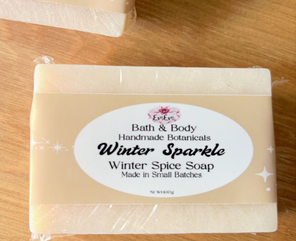 Winter Sparkle Soap | Handmade Winter Spice Festive Bar with Added Sparkle