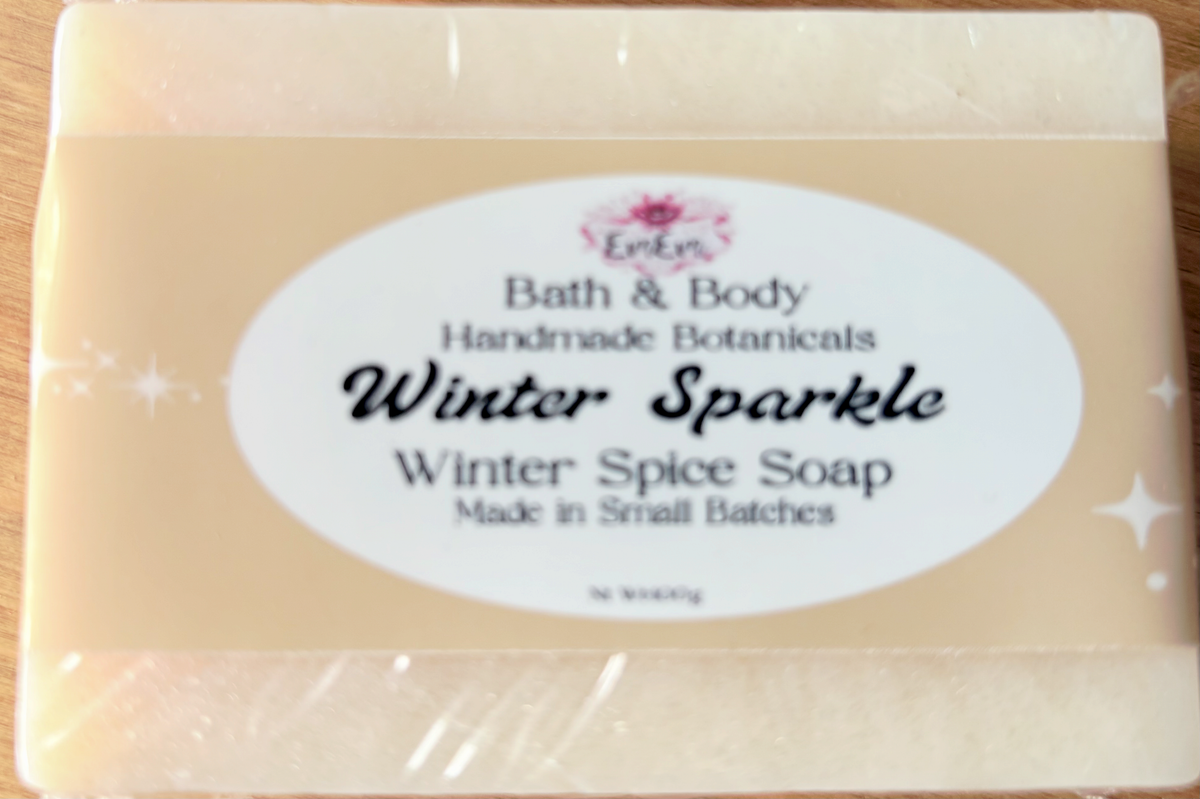 Winter Sparkle Soap | Handmade Winter Spice Festive Bar with Added Sparkle
