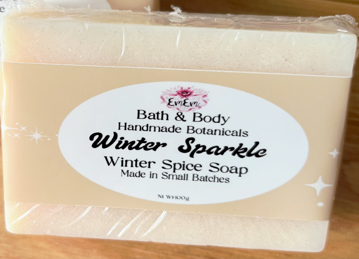 Winter Sparkle Soap | Handmade Winter Spice Festive Bar with Added Sparkle