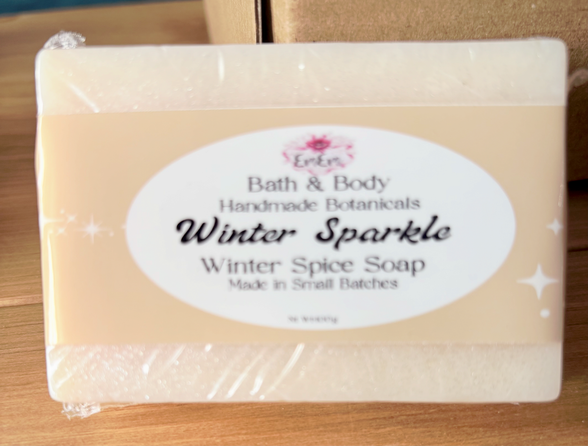 Winter Sparkle Soap | Handmade Winter Spice Festive Bar with Added Sparkle