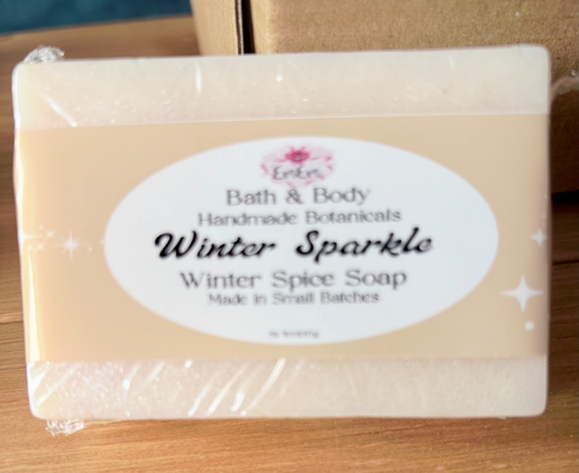Winter Sparkle Soap | Handmade Winter Spice Festive Bar with Added Sparkle