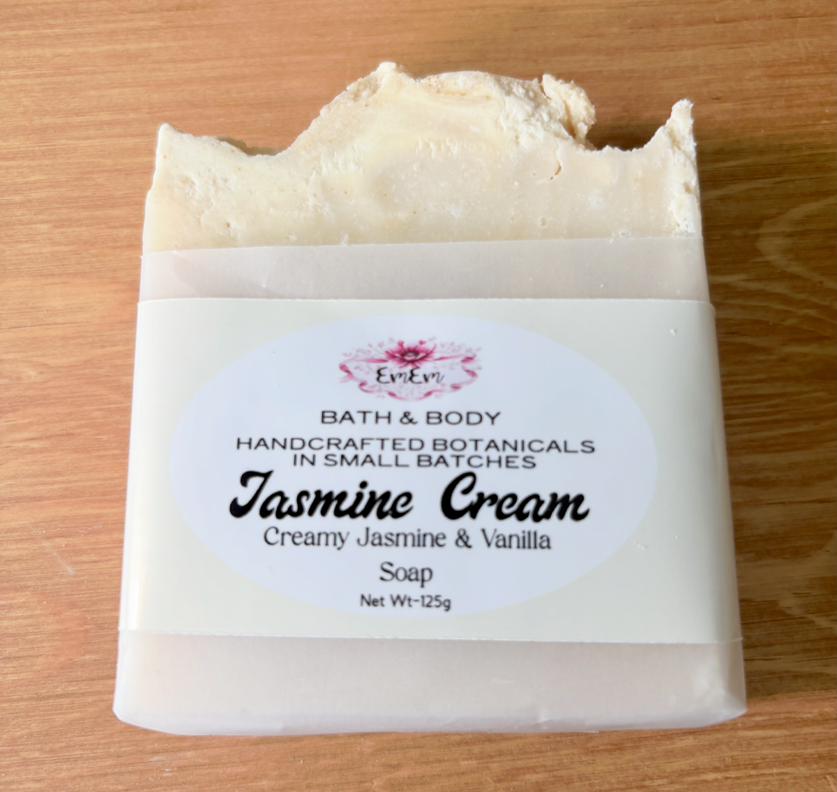 Jasmine Cream Soap | Handmade Cold Process Bar with Jasmine & Vanilla