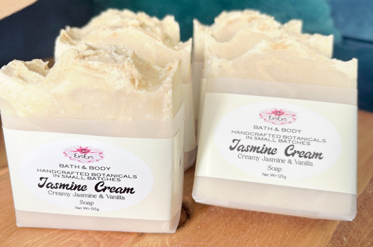 Jasmine Cream Soap | Handmade Cold Process Bar with Jasmine & Vanilla