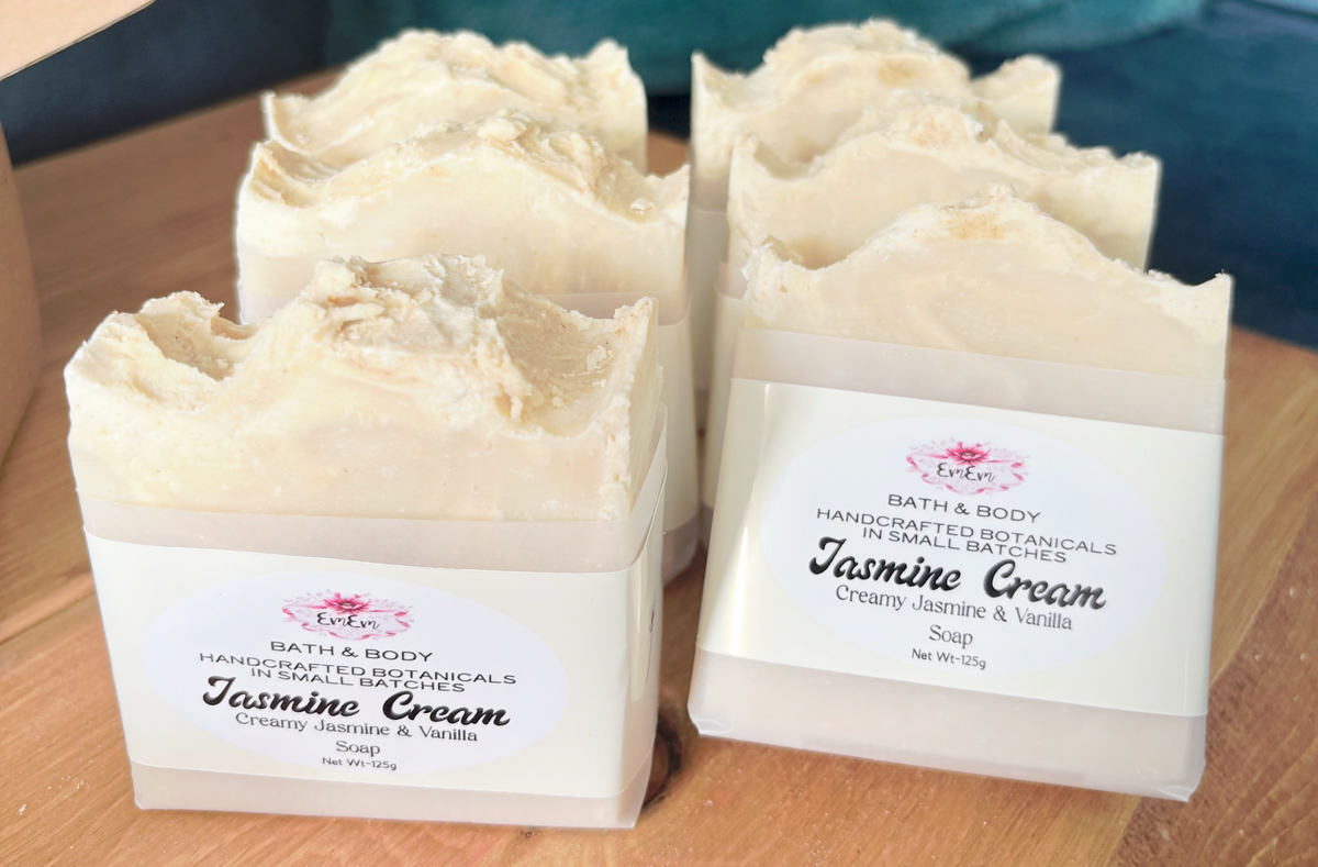 Jasmine Cream Soap | Handmade Cold Process Bar with Jasmine & Vanilla