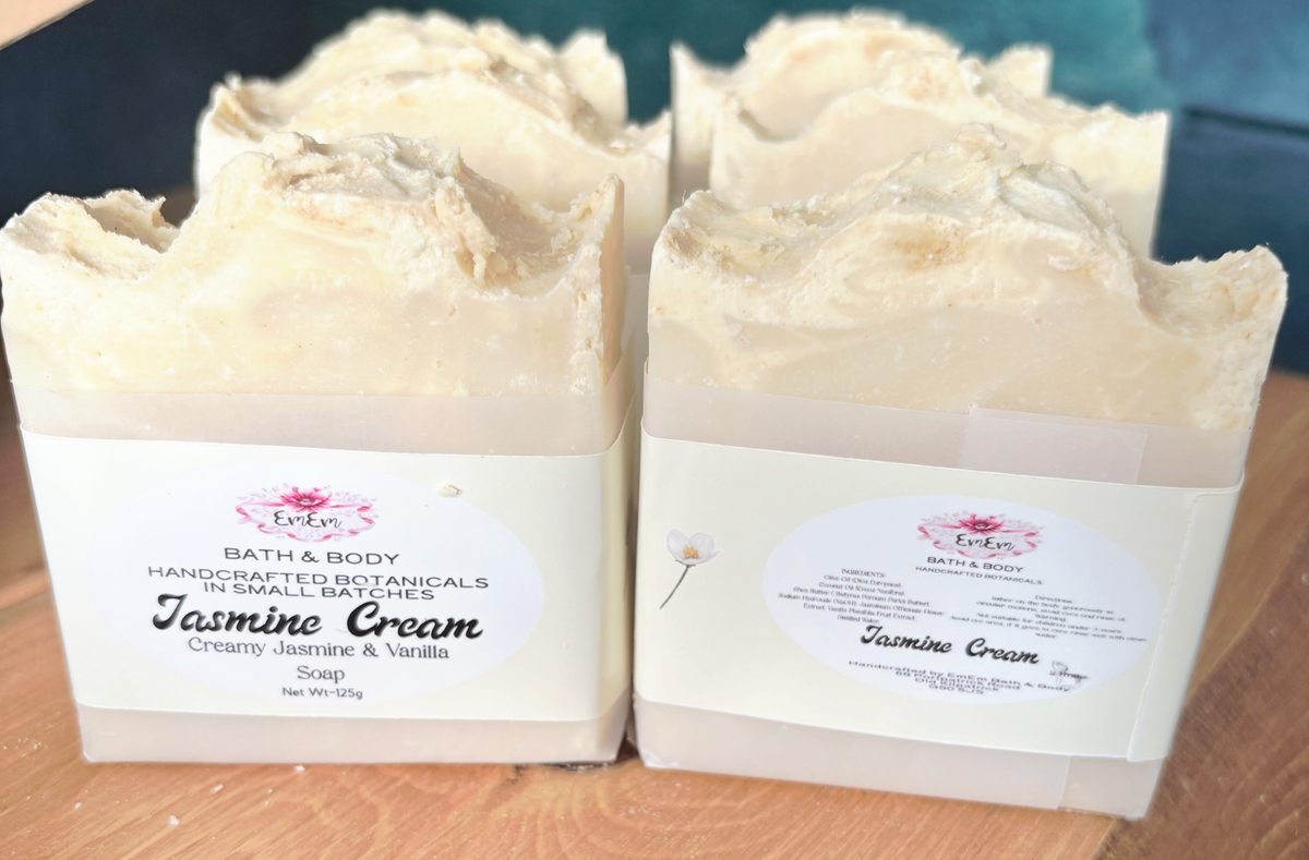 Jasmine Cream Soap | Handmade Cold Process Bar with Jasmine & Vanilla