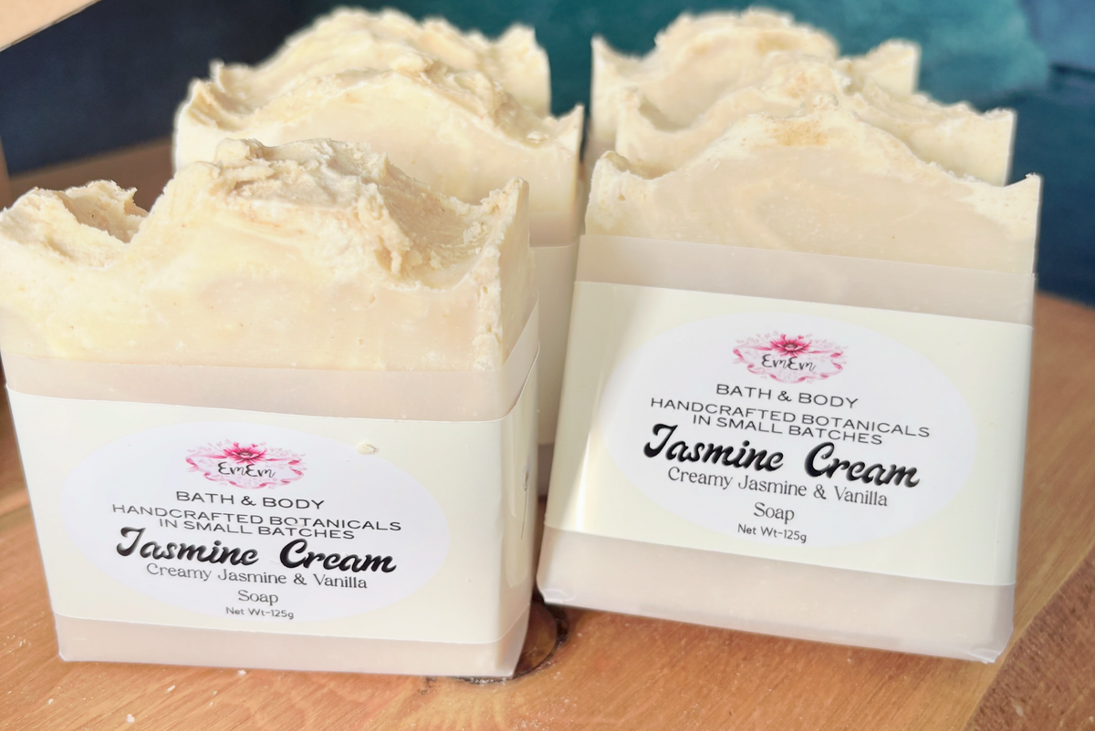 Jasmine Cream Soap | Handmade Cold Process Bar with Jasmine & Vanilla
