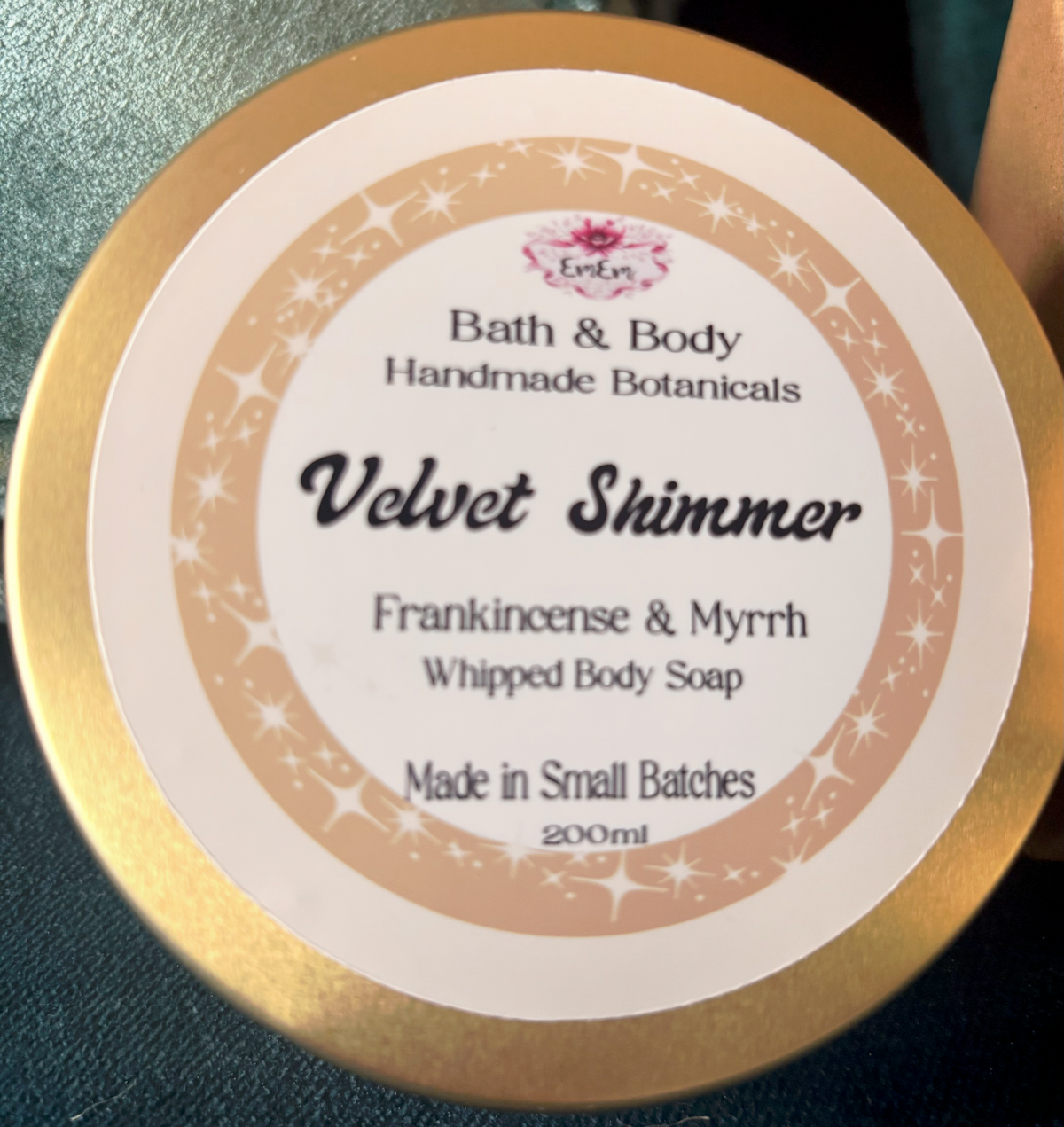 Velvet Shimmer Frankincense & Myrrh Skincare Duo – Whipped Soap & Body Butter