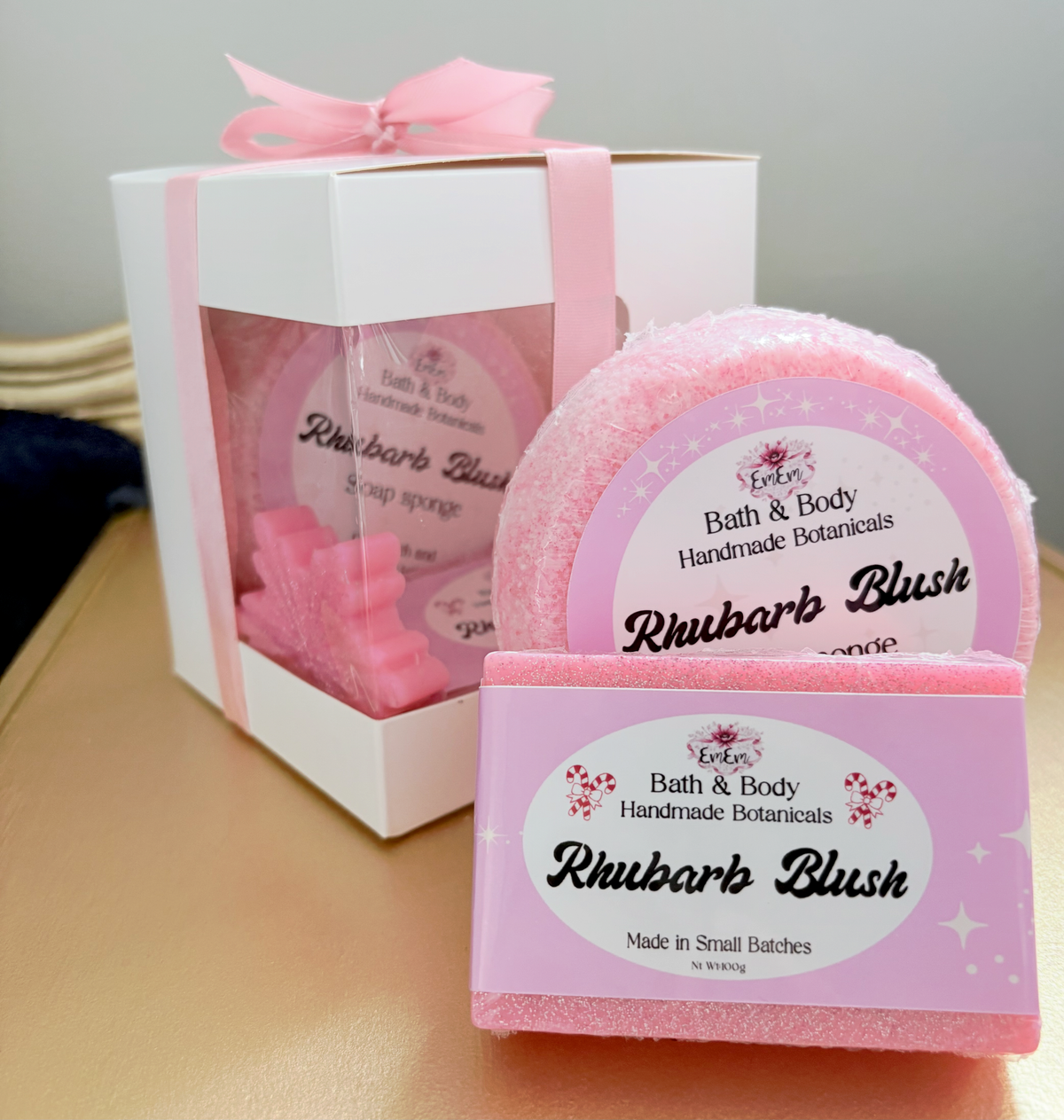 Rhubarb Blush Handmade Soap Gift Box