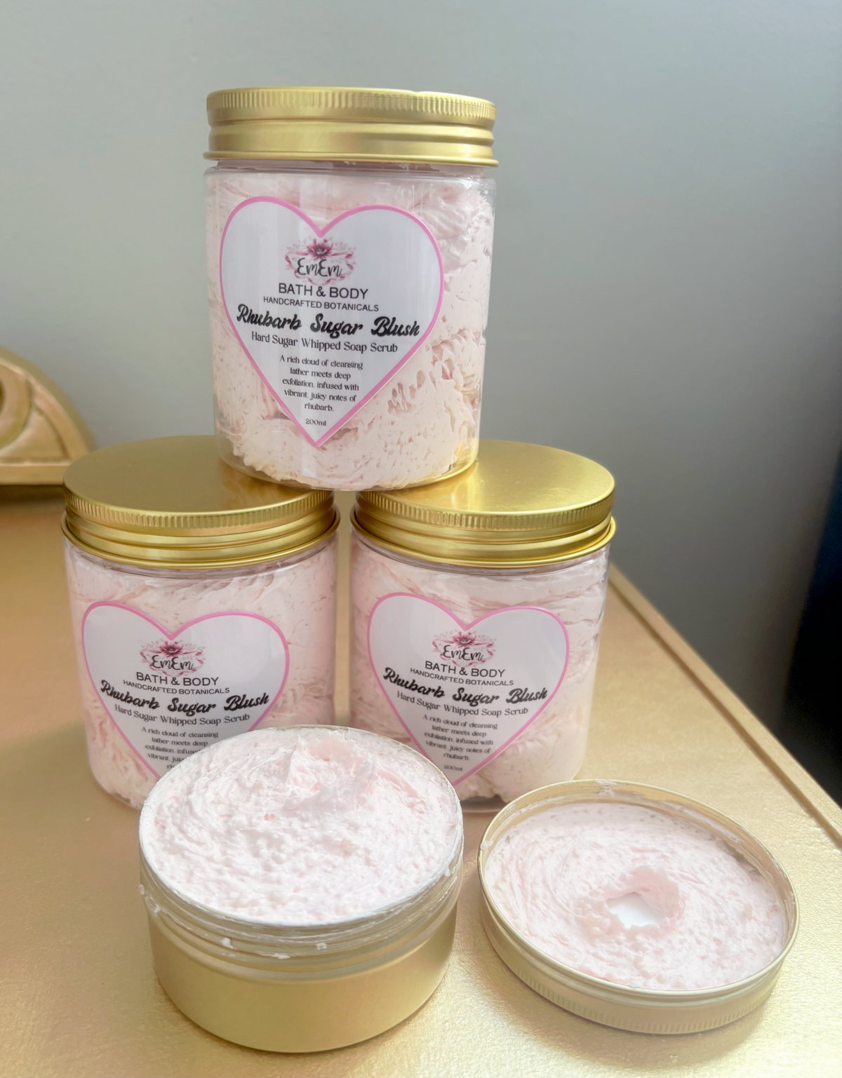 Rhubarb Sugar Blush Whipped Soap Sugar Scrub – 200ml