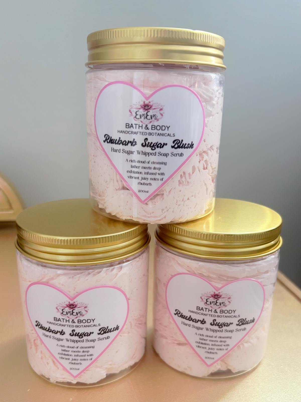 Rhubarb Sugar Blush Whipped Soap Sugar Scrub – 200ml