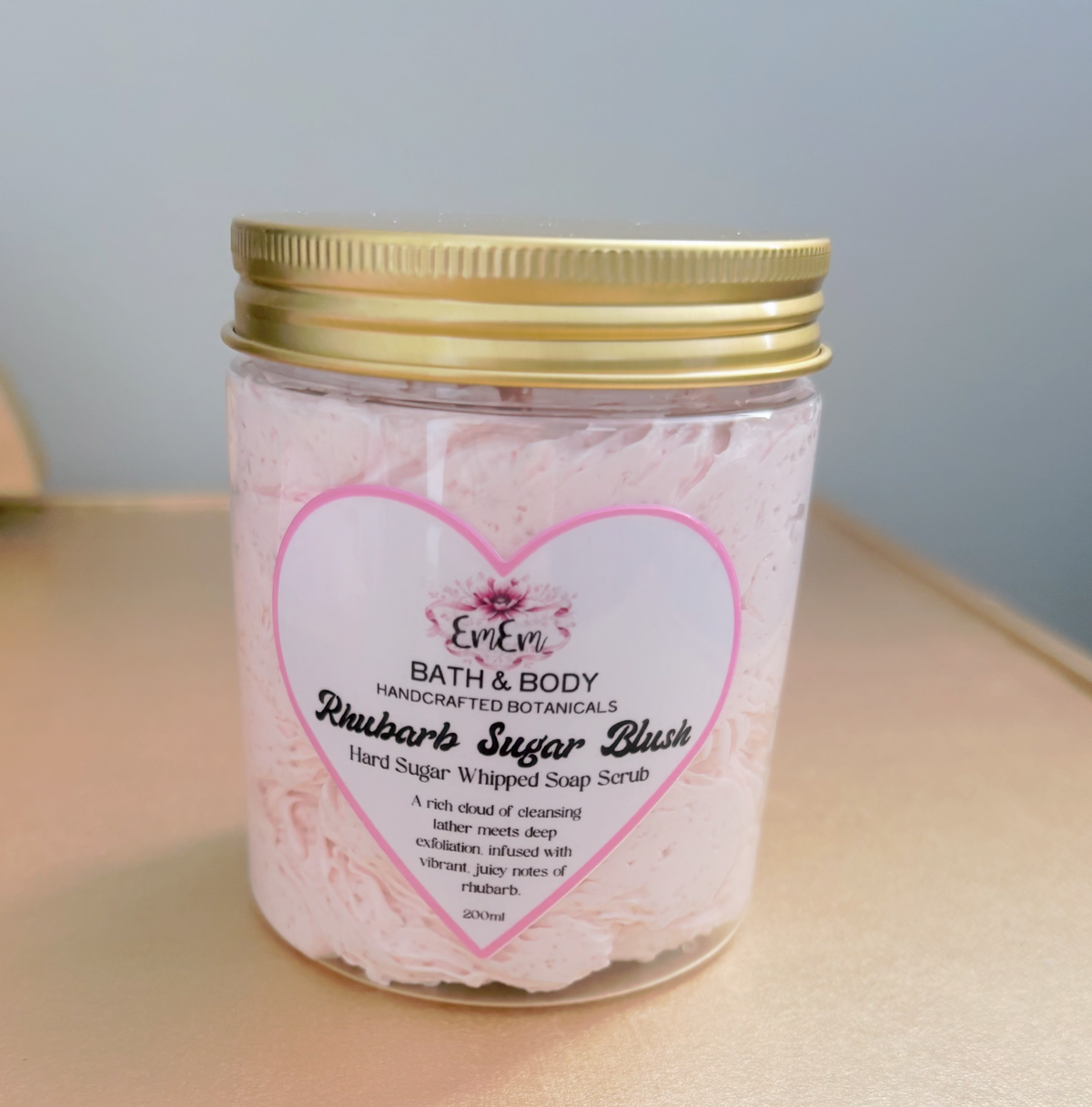 Rhubarb Sugar Blush Whipped Soap Sugar Scrub – 200ml