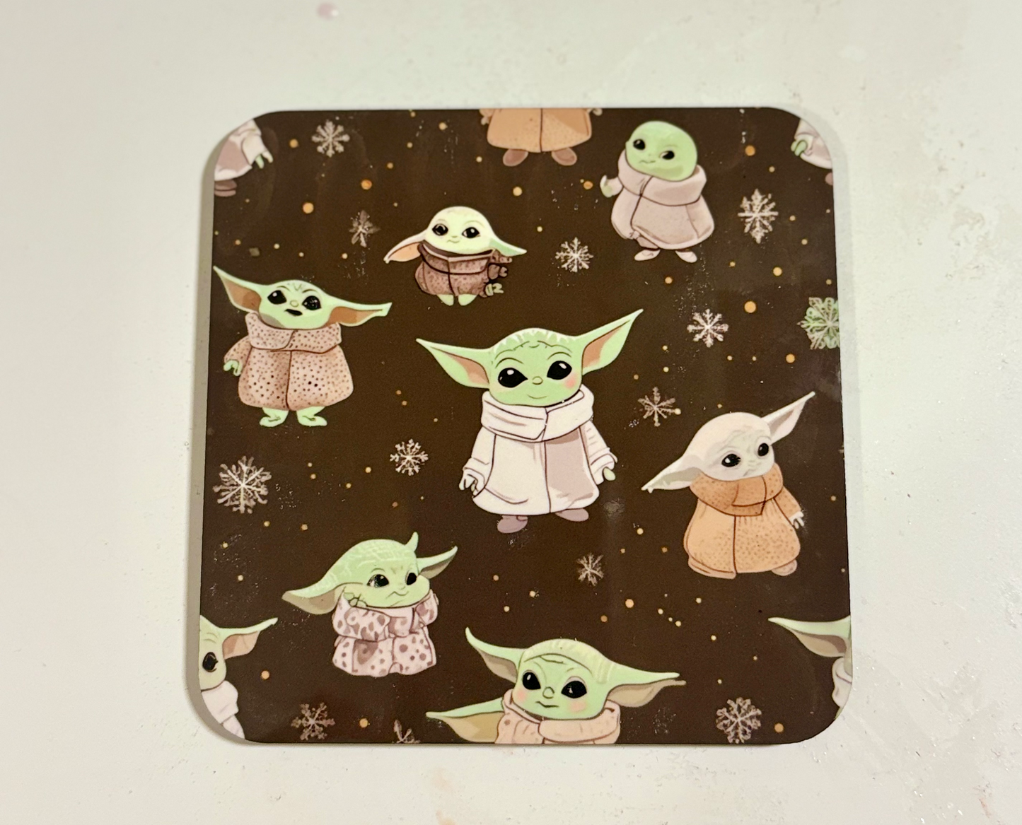 Baby Yoda Christmas Coasters - Festive Character Coasters