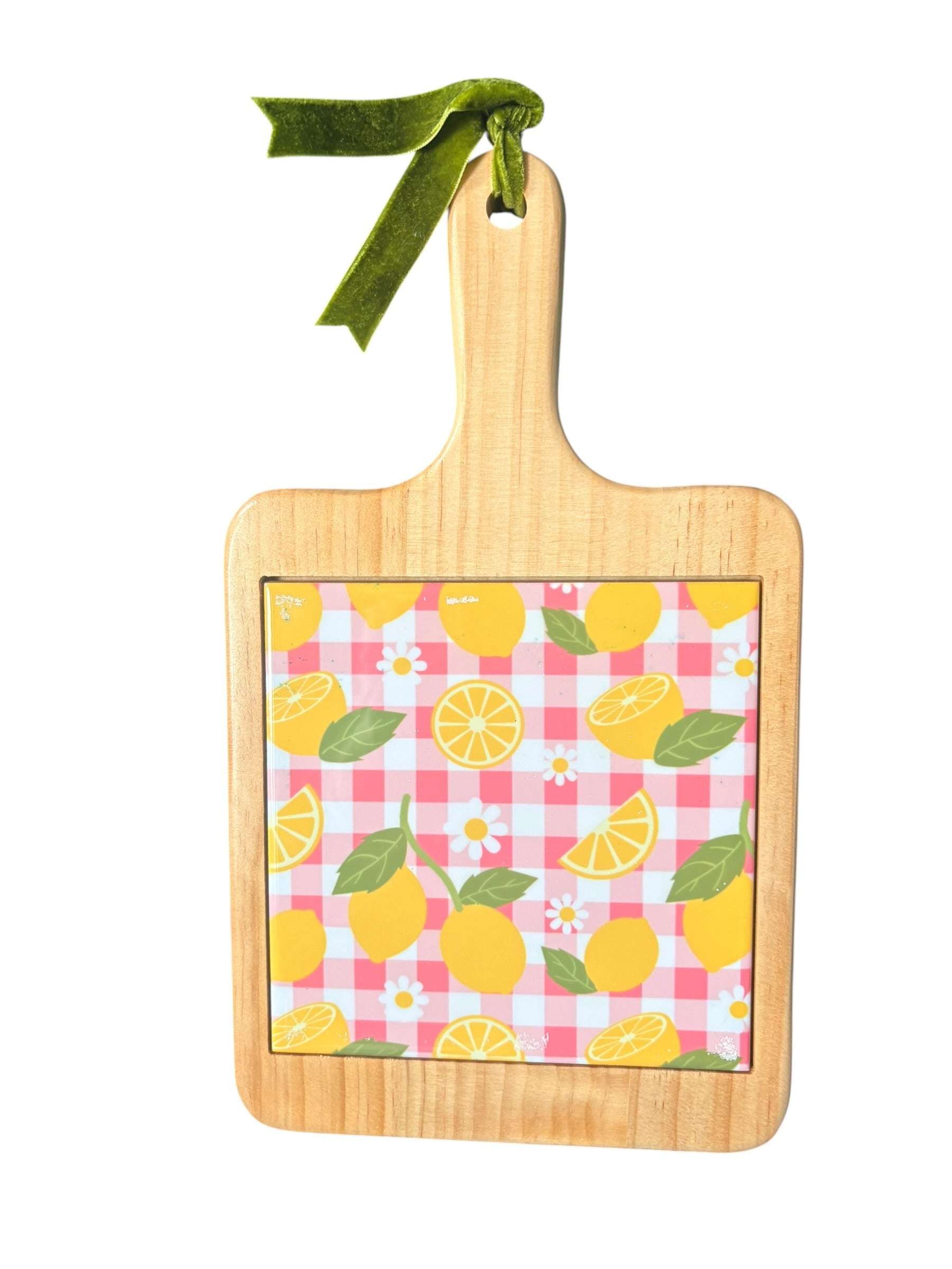 Lemon Design Beech Wood Cheeseboard with Removable Ceramic Tile