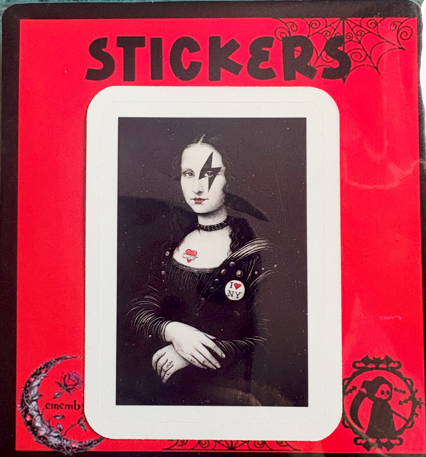 Gothic Mona Lisa Waterproof Sticker | Tattooed | I Heart NY | Glossy or Laminated
