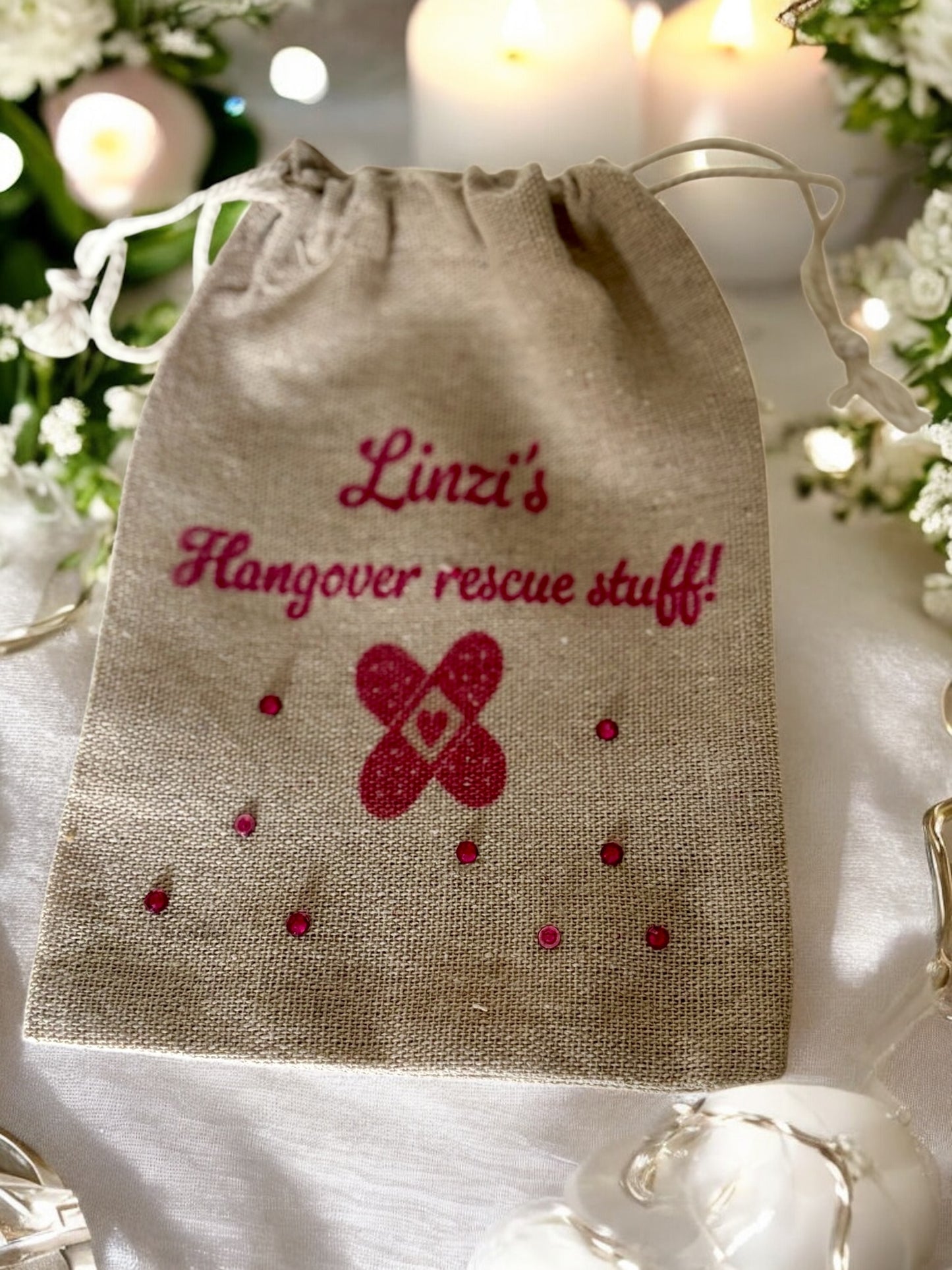 Personalised and Customised Hen Party Hangover Recovery Bags, perfect to add to Hen Party Bags and Bridesmaid boxes