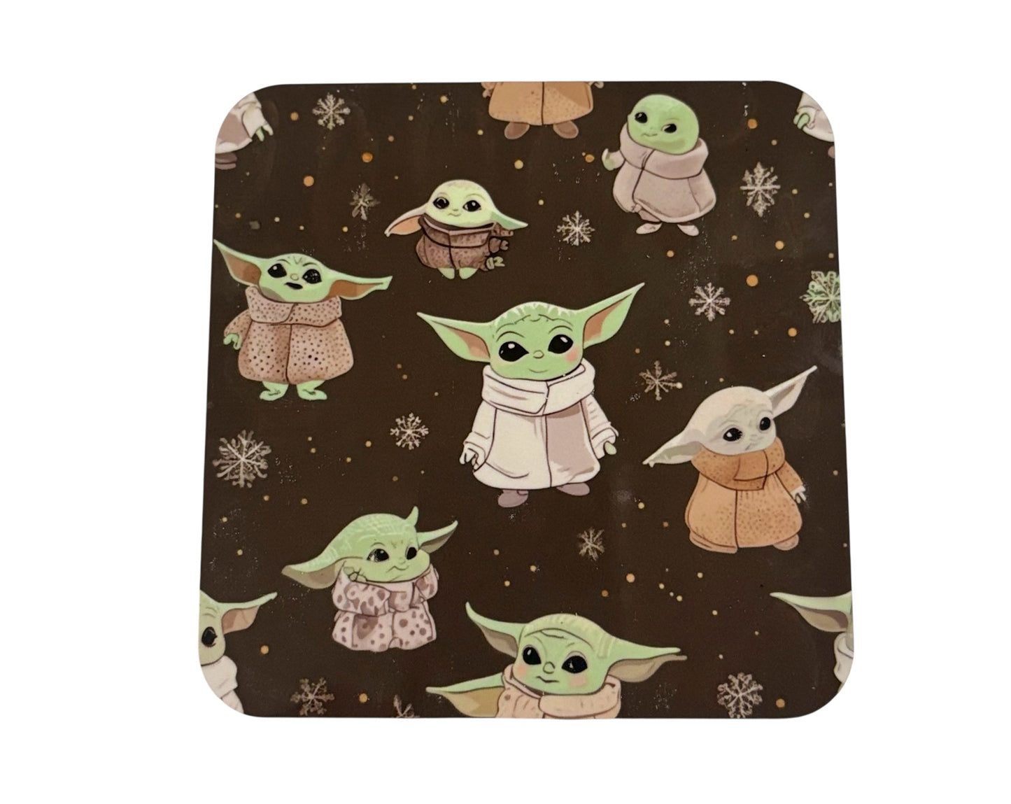 Baby Yoda Christmas Coasters - Festive Character Coasters