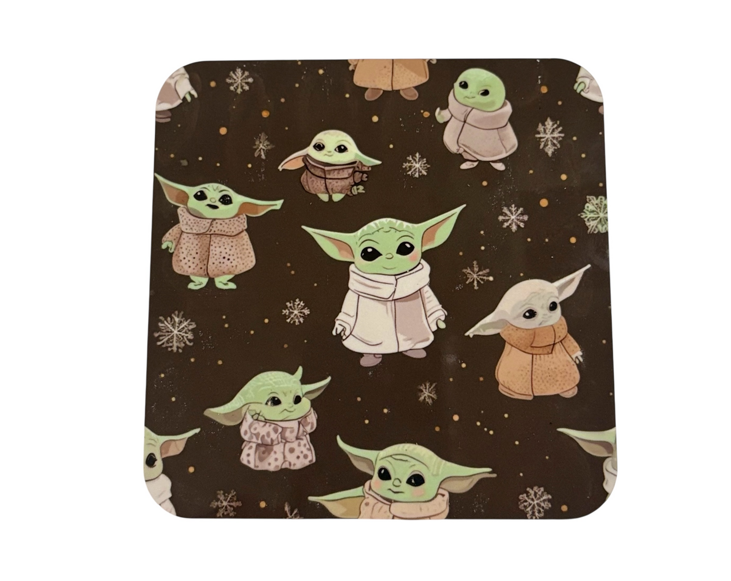 Baby Yoda Christmas Coasters - Festive Character Coasters
