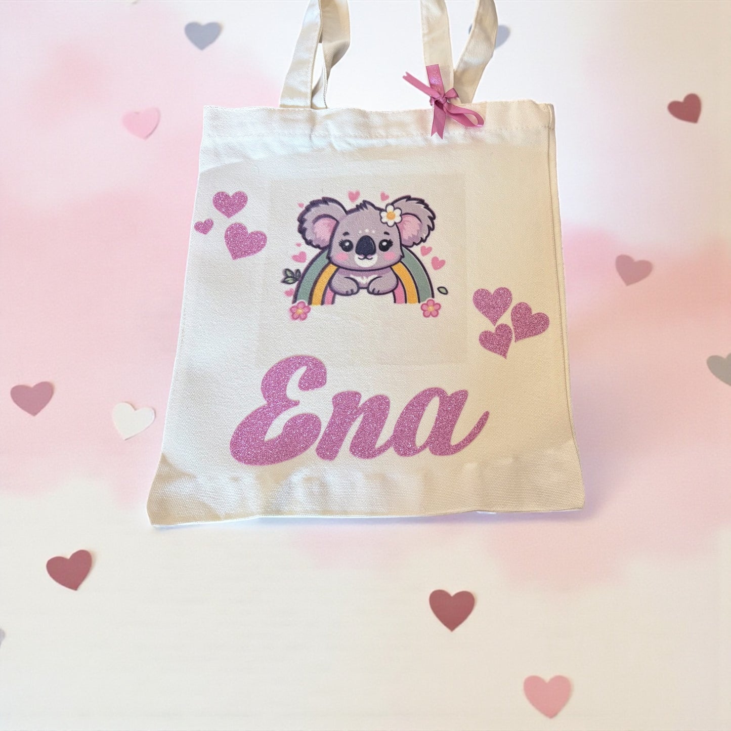 Personalised Kids Koala Tote Bag - Custom Name Cotton Bag