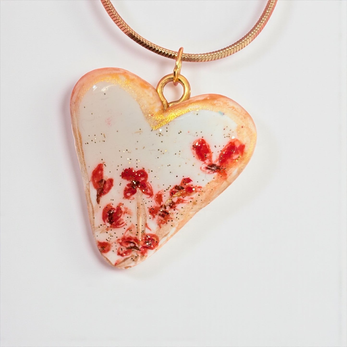 Handmade Clay Floral Necklace - Artisan Botanical Jewelry