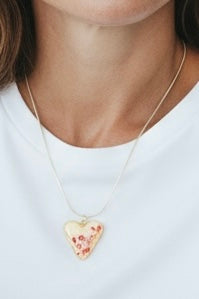 Handmade Clay Floral Necklace - Artisan Botanical Jewelry
