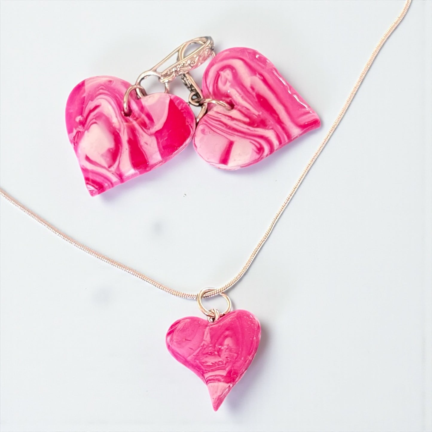 Handmade Clay Heart Earrings