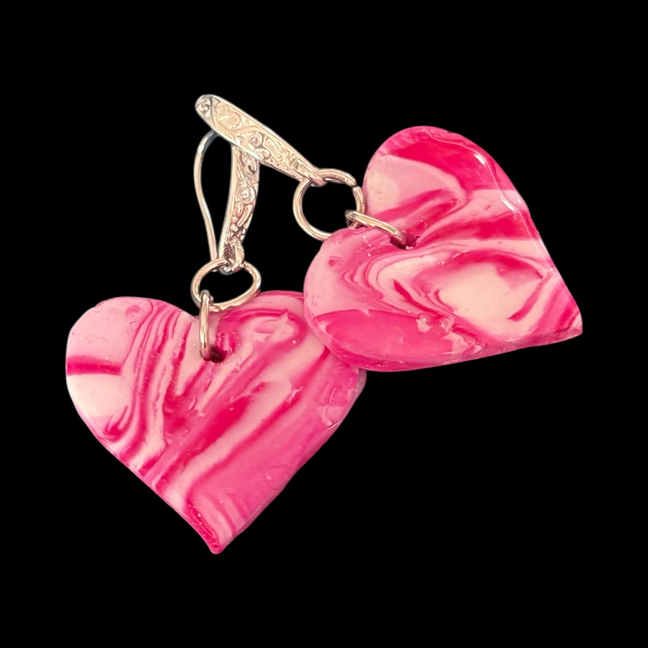 Handmade Clay Heart Earrings
