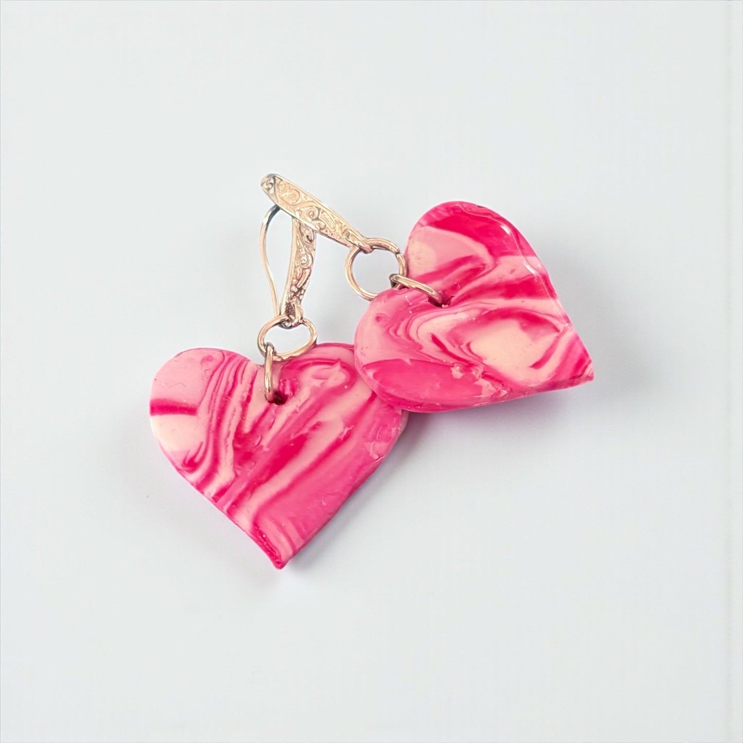 Handmade Clay Heart Earrings