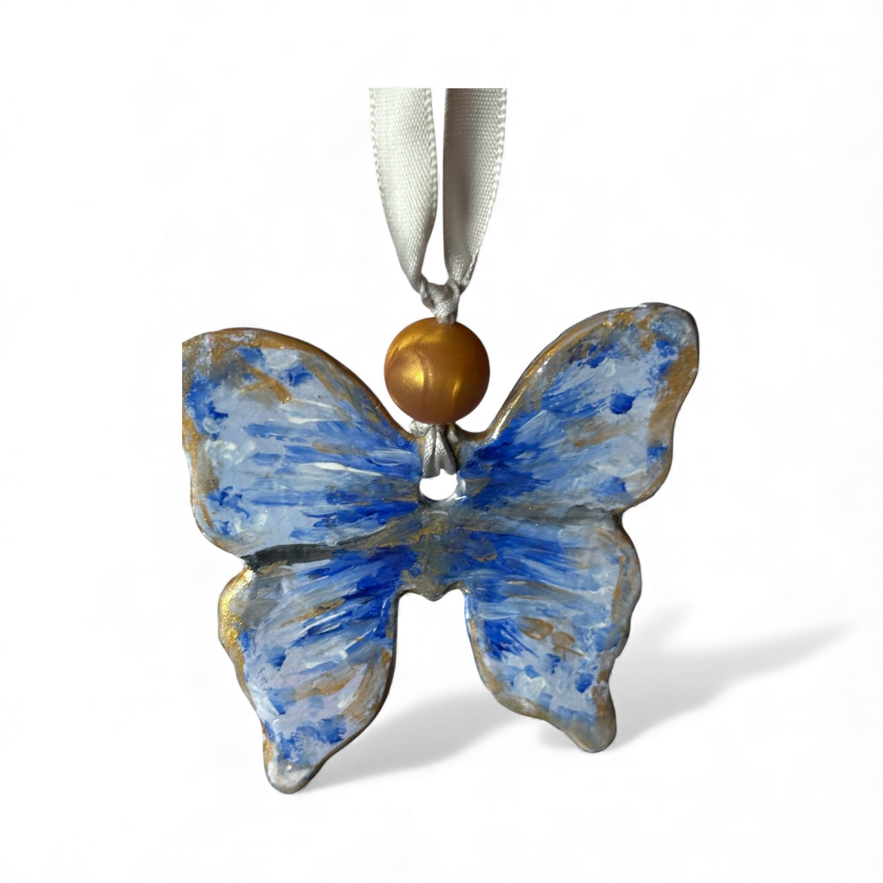 Handmade Blue Clay Butterfly Decoration
