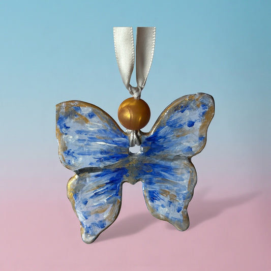 Handmade Blue Clay Butterfly Decoration