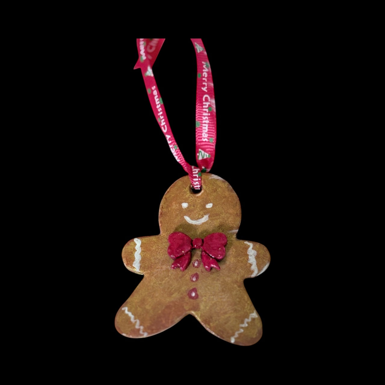 Handmade Clay Gingerbread Decoration - Rustic Christmas Ornament