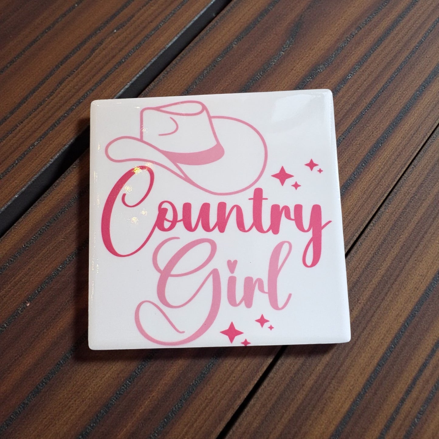 Country Girl Ceramic Coaster