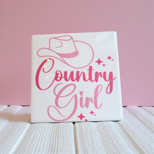 Country Girl Ceramic Coaster