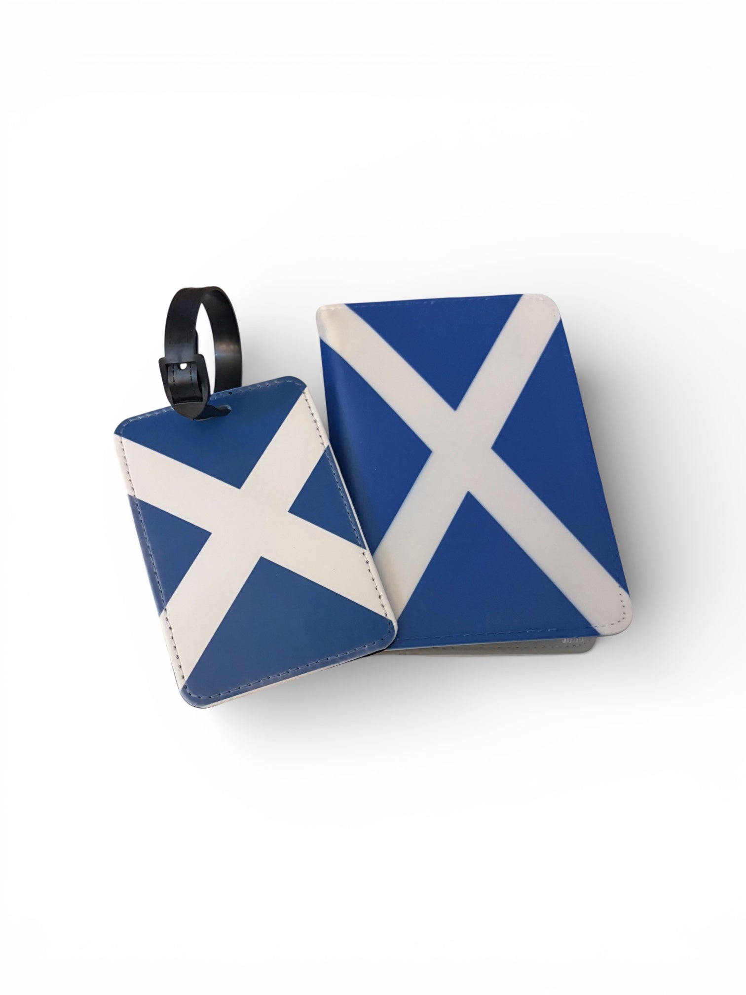 Scotland Saltire Passport Cover & Luggage Tag Set - Scottish Flag Travel Accessories
