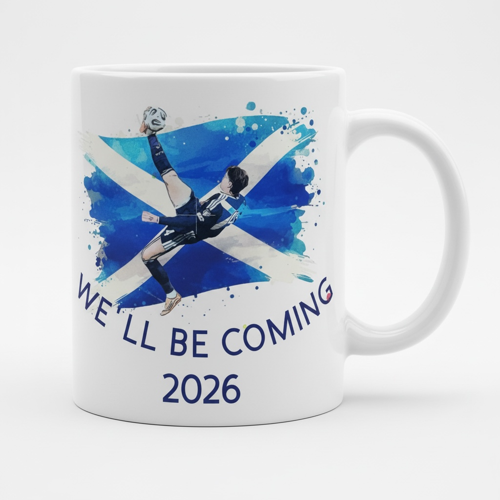 Scottish Football Ceramic Mug 11oz | Scotland Saltire Gift Mug