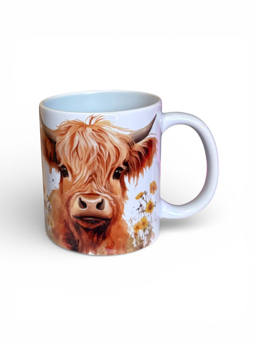 Highland Cow Ceramic Mug 11oz | Scottish Coffee Mug