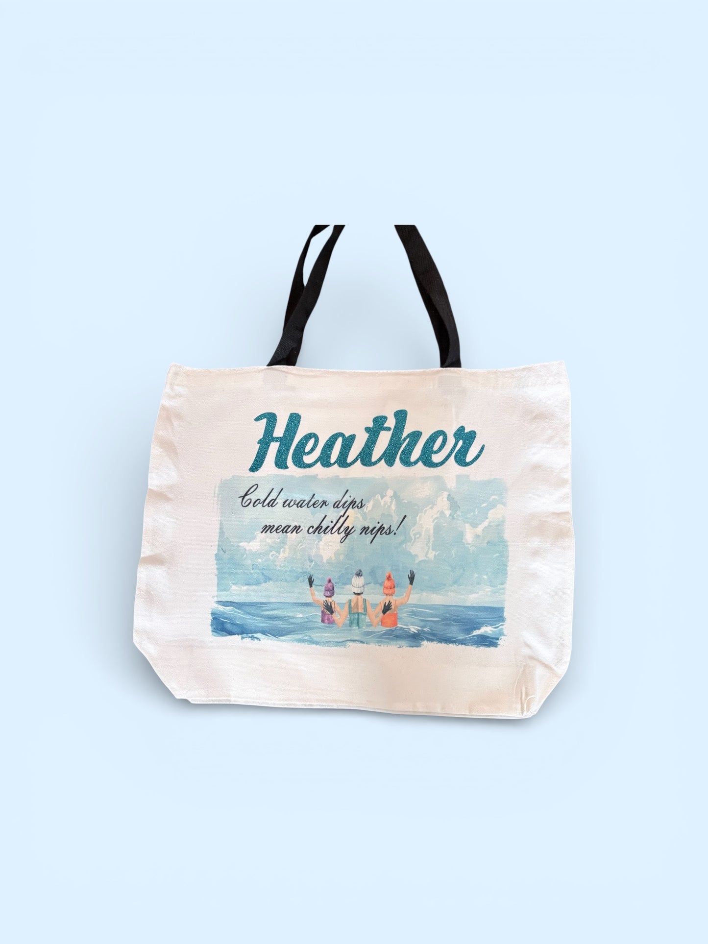 Personalised Wild Swimming Tote Bag - Cold Water Dips Mean Chilly Nips