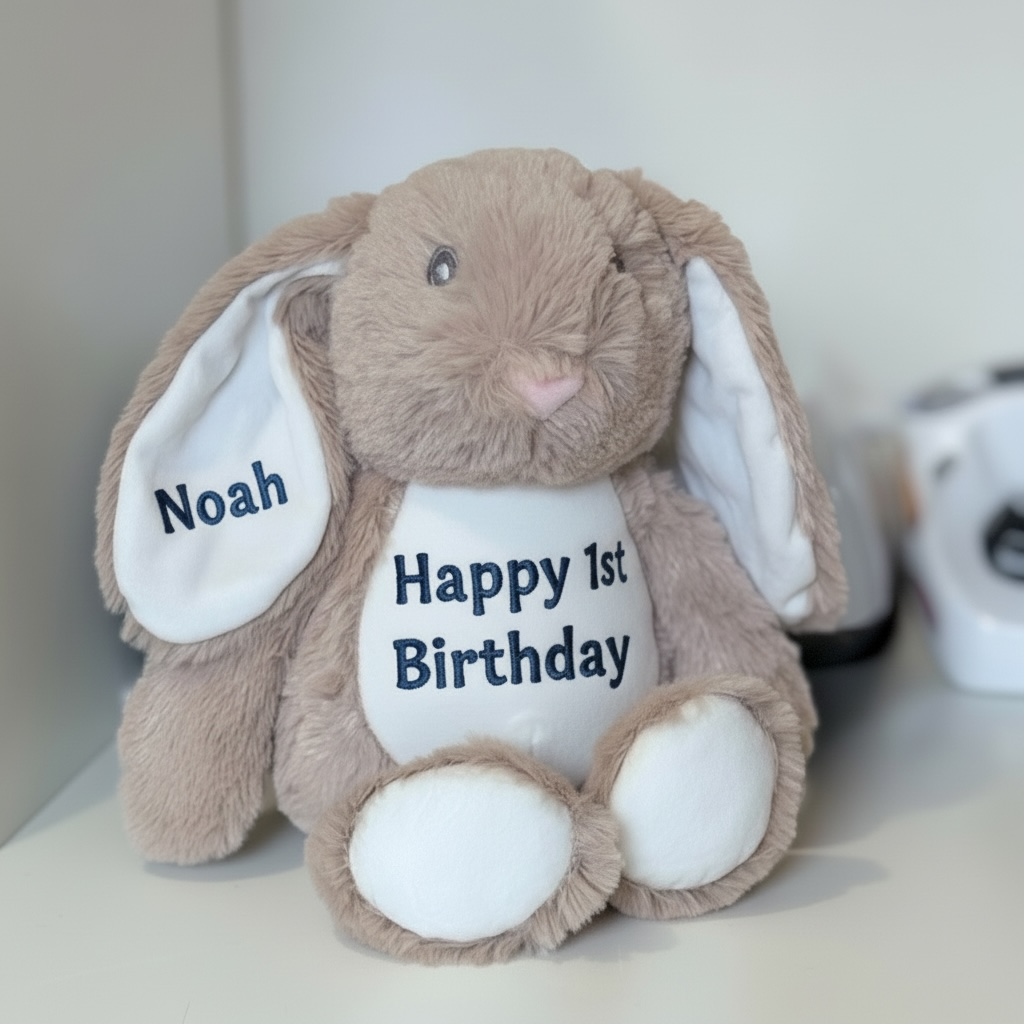 Personalised Plush Bunny - Baby Shower Keepsake/ Wedding & Birthday Gift