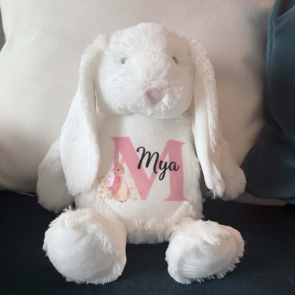 Personalised Plush Bunny - Baby Shower Keepsake/ Wedding & Birthday Gift