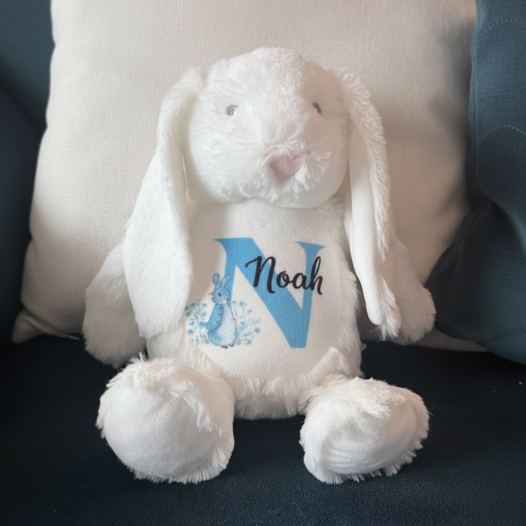 Personalised Plush Bunny - Baby Shower Keepsake/ Wedding & Birthday Gift