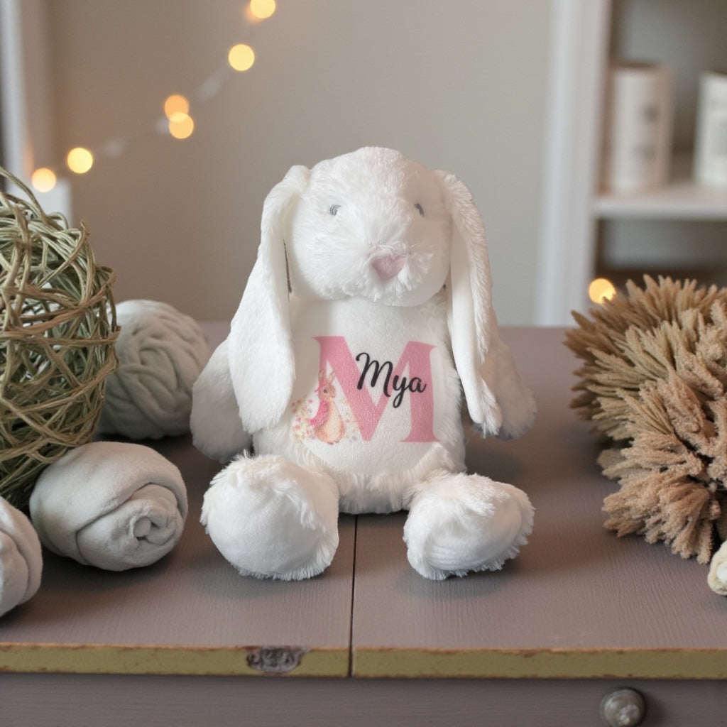 Personalised Plush Bunny - Baby Shower Keepsake/ Wedding & Birthday Gift